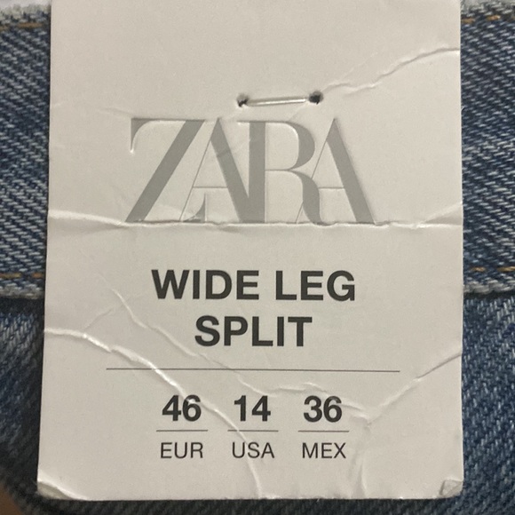 Zara TRF jeans Wide-leg split high waisted azul - Picture 13 of 15